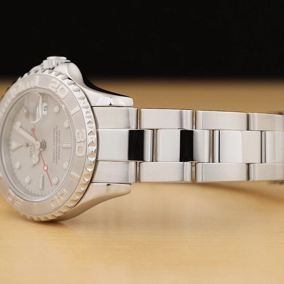 ROLEX LADIES YACHT-MASTER PLATINUM DIAL 29MM WATCH WITH BOX